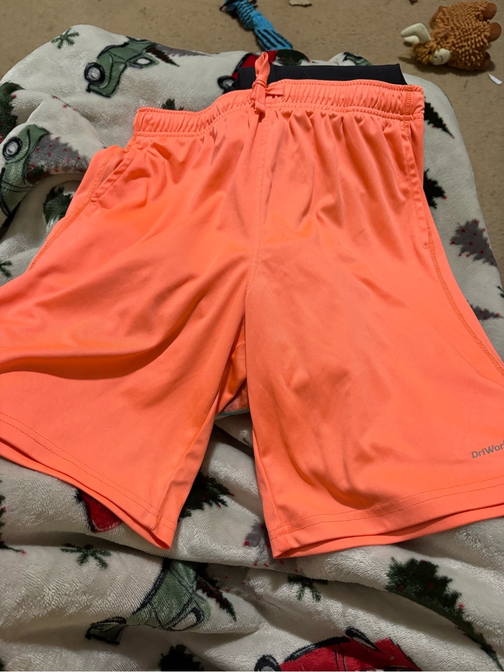 Athletic Works Neon Coral/Black Kids Athletic Shorts